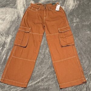 Casual Brown Cargo Pants with Pockets